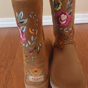 UGG Boots New Juliette Floral Embroidered - Size 7